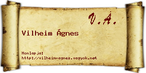 Vilheim Ágnes névjegykártya